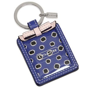 画像1: 【COACH】コーチ レザー フローラル ピクチャー フレーム キーリング キーホルダー キーフォブ（日本未発売）