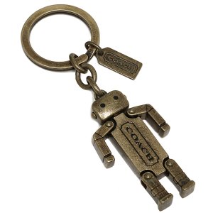 画像1: 【COACH】コーチ ロボット モチーフ キーフォブ キーホルダー アンティーク ゴールド（日本未発売）