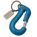【COACH】コーチ ロゴ レザー カラビナキーフォブ キーホルダー キーリング オーシャン（日本未発売）