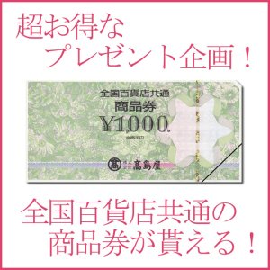 画像1: 【プレゼント企画】 全国共通百貨店ギフト券1枚 （1000円相当）