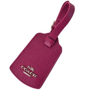 画像1: 【COACH】コーチ ペブルド レザー ラーゲジ ネーム タグ シクラメン〔日本未発売〕