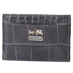 画像1: 【COACH】コーチ マディソン エンボスドレザー クロコ カードケース グレー（日本未発売）
