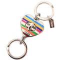 【COACH】コーチ ターンロック ハート バレット キーリング キーホルダー レインボーマルチ（日本未発売）