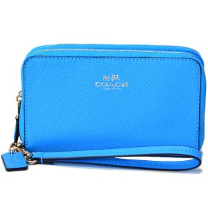 画像1: 【COACH】コーチ スモール ワイルドフラワー プリント レザー ダブル ジップ フォン ウォレット リストレット iPhone 財布 アズールマルチ〔日本未発売〕