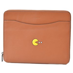 画像1: 【COACH】コーチ レザー パックマン タブレット iPad ノートパソコン PCケース サドル〔日本未発売〕