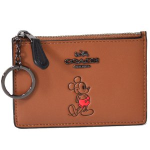 画像1: 【COACH】コーチ ディズニー ミッキー コラボ スキニー IDコインケース サドル(日本未発売）