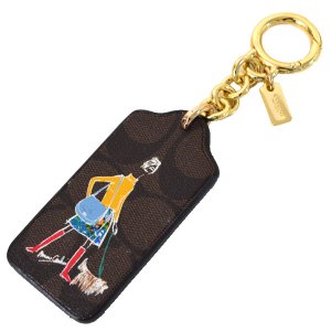 画像1: 【COACH】コーチ ボニー カシン リミテッド エディション シグネチャー ハングタグ キーリング キーホルダー ブラウン×ブラック（日本未発売）