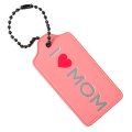【COACH】コーチ  MOM レザー ハングタグ  キーホルダー ピンクマルチ（日本未発売）