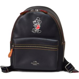 画像1: 【COACH】コーチ ディズニー ミッキー コラボ レザー ミニリュックサック バックパック ブラック〔日本未発売〕