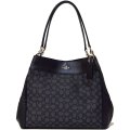 【COACH】コーチ アウトライン シグネチャー レザー ショルダーバッグ ブラックスモーク（日本未発売）