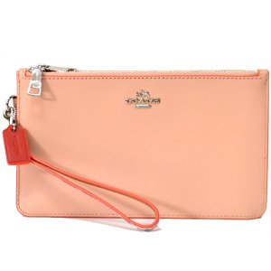 画像1: 【COACH】コーチ パイソン レザー リストレット ダブルジップ クラッチ ポーチ バッグ ヌードピンクマルチ（日本未発売）