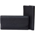 【COACH】コーチ ペブルト レザー チェックブック 三つ折り 長財布 ブラック（日本未発売）