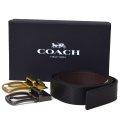 【COACH】コーチ レザー リバーシブル  メンズ ベルト ブラック×ダークブラウン〔日本未発売〕