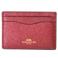 【COACH】コーチ コーティング レザー  カードケース 名刺入れ メタリックチェリー（日本未発売）