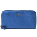 【COACH】コーチ ペプルトメタリック レザー アコーディオン ジップ アラウンド 長財布 メタリックネイビー（日本未発売）