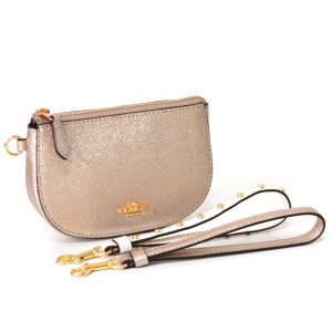 画像1: 【COACH】コーチ レザー リストレット セット マルチ ポーチ ミニ ハンド バッグ プラチナム〔日本未発売〕