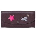【COACH】コーチ コーティング レザー スタッズ スリム エンベロープ フラップ 長財布 オックスブラッド【訳あり】（日本未発売）