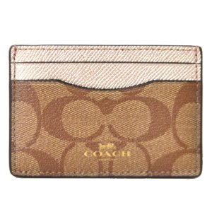 画像1: 【COACH】コーチ ペイトン シグネチャー カードケース 名刺入れ カーキ×プラチナム（日本未発売）