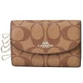 【COACH】コーチ ペイトン エンボスド シグネチャー 6連 スマートキー対応 キーケース カーキ×ブラッシュ（日本未発売）