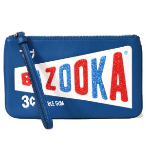 画像1: 【COACH】コーチ レトロ 駄菓子 BAZOOKA アンティーク バズーカ ガム モチーフ ラメグリッター レザー ジップ マルチ リストレット ポーチ インクマルチ〔日本未発売〕