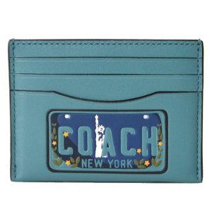 画像1: 【COACH】コーチ レザー NYC ニューヨーク スリム カードケース 定期入れ 名刺入れ スレート（日本未発売）