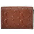 【COACH】コーチ メンズ コーティング エンボスド レザー シグネチャー 二つ折り スリム ID パスケース 定期入れ サドル（日本未発売）