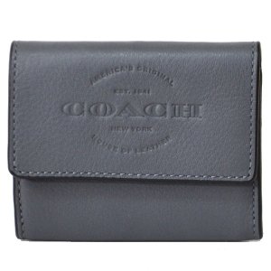 画像1: 【COACH】コーチ スムースレザー スモール スクエア コインケース 小銭入れ グラファイト(日本未発売）