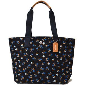 画像1: 【COACH】コーチ キャンパス ジャガード フローラル 花柄 トートバッグ ブラックマルチ〔日本未発売〕