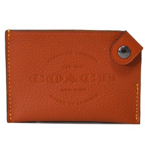 画像1: 【COACH】コーチ メンズ  レザー スリム カードケース サドル（日本未発売）