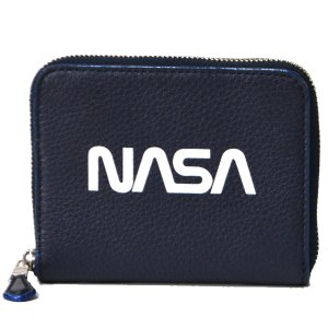 画像1: 【COACH】コーチ レザー NASA ロゴ プリント ミディアム  財布 ミッドナイトネイビー〔日本未発売〕