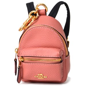 画像1: 【COACH】コーチ レザー ミニ ポーチ 小物入れ キーホルダー リュックサック モチーフ ピンク（日本未発売）