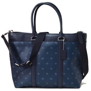 画像1: 【COACH】コーチ メンズ レザー ビジネス 2WAY トートバッグ ミッドナイトネイビー〔日本未発売〕