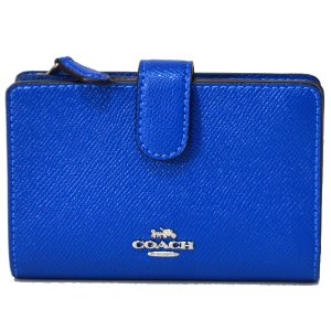 画像1: 【COACH】コーチ コーティング レザー ミディアム コーナー ジップ 二つ折り財布 アトランティック（日本未発売）