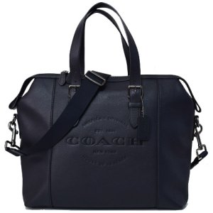 画像1: 【COACH】コーチ レザー ハドソン 型押し ジップ  ビジネス バッグ ブリーフ ケース ブラック〔日本未発売〕