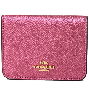 画像1: 【COACH】コーチ コーティングレザー キーリング付き 二つ折り カードケース 定期入れ 名刺入れ メタリックアントブラッシュ（日本未発売）