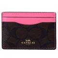 【COACH】コーチ ペイトン シグネチャー カードケース 名刺入れ ブラウン×ピンク（日本未発売）