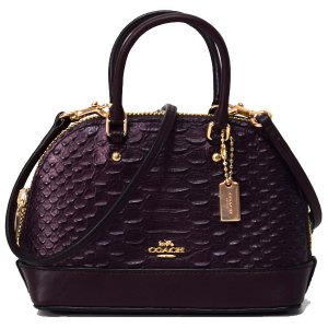 画像1: 【COACH】コーチ パイソン レザー マイクロ ミニ シエラ サッチェル 2way ショルダー 斜め掛け ハンド バッグ オックスブラッド1（日本未発売）