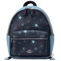 【COACH】コーチ コーティングキャンバス レザー チャーリー 星 スター 流れ星 ミニ バックパック リュックサック ネイビー×クラウドマルチ〔日本未発売〕