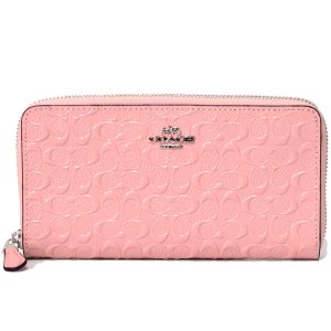 画像1: 【COACH】コーチ エンボスド パテント レザー アコーディオン ジップ ラウンド ファスナー 長財布 ペタル（日本未発売）