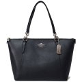 【COACH】コーチ クロスグレーン レザー ジップ AVA トップ チェーン トート バッグ ブラック（日本未発売）