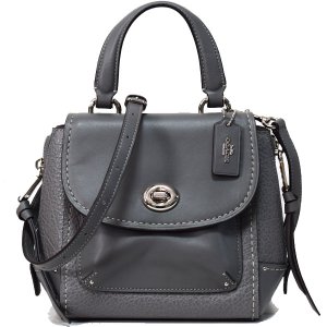 画像1: 【COACH】コーチ スムースレザー バッファローエンボスレザー スエード  ターンロック 3WAY ミニ FAYE ショルダー ハンドバッグ  バックパック ヘザーグレー（日本未発売）