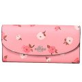 【COACH】コーチ コーティングキャンバス レザー 花柄 フローラル フラワー 二つ折り スリム エンベロープ 長財布 ペタルマルチ（日本未発売）