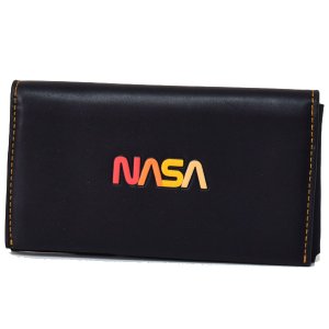 画像1: 【COACH】コーチ メンズ グラブタンレザー NASA ロゴ スペースモチーフ 二つ折り 手帳型 iPhone スマホ フォンウォレット ブラック（日本未発売）