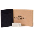 【COACH】コーチ メンズ コーティングキャンバス レザー シグネチャー マネークリップ付き カードケース 名刺入れ ブラック×ブラック×オックスブラッド（日本未発売）