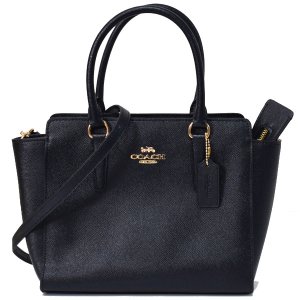 画像1: 【COACH】コーチ クロスグレインレザー リア サッチェル 2WAY ショルダー ハンドバッグ ブラック（日本未発売）