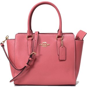 画像1: 【COACH】コーチ クロスグレインレザー リア サッチェル 2WAY ショルダー ハンドバッグ ローズペタル（日本未発売）