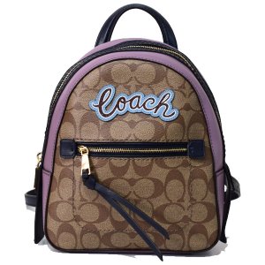 画像1: 【COACH】コーチ コーティングキャンバス スムースレザー シグネチャー ロゴ プリント アップリケ アンディ 3way バックパック リュックサック カーキマルチ〔日本未発売〕