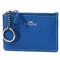 【COACH】コーチ エンボスド レザー キーリング付 スキニー コインケース スカイブルー（日本未発売）