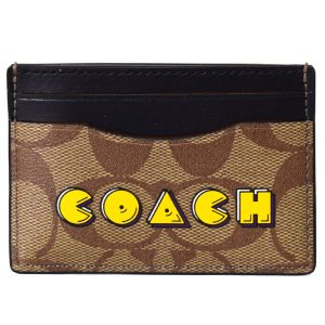 画像1: 【COACH】コーチ メンズ コーティングキャンバス スムースレザー シグネチャー パックマン アニメーション パスケース カードケース カーキマルチ（日本未発売）