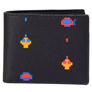 画像1: 【COACH】コーチ メンズ コーティングキャンバス ビルフォード オール オーバー ATARI プリント 二つ折り財布 ブラックマルチ（日本未発売）